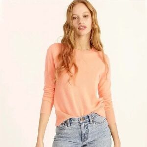 J. Crew Cashmere Sweater Long Sleeve Crew Neck Women’s XS Peach Preppy Academia